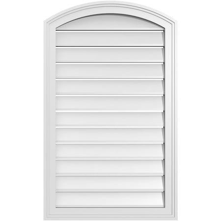 Ekena Millwork Arch Top Surface Mount PVC Gable Vent: Non-Functional, w/2"W x 1-1/2"P Brickmould Frame, 22"W x 34"H GVPAR22X3402SN